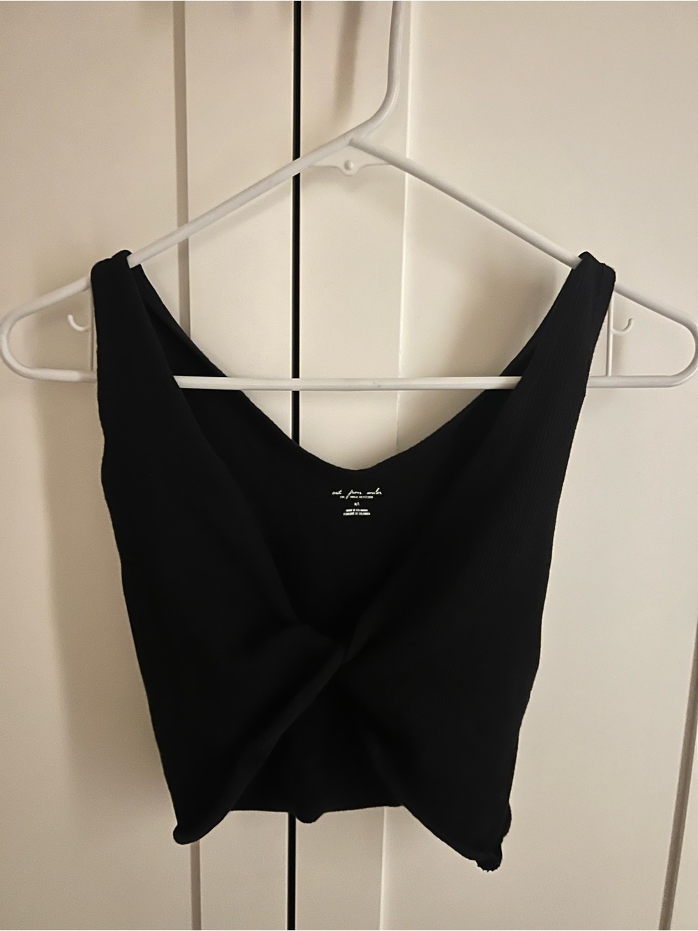 Free People Black Twist-Front Ribbed Camisole